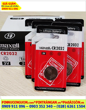 COMBO 01hộp=20vỉ Pin 3v Lithium Hitachi Maxell CR2032, Xuất xứ NHẬT /Vỉ đỏ _Giá chỉ 390.000/Hộp